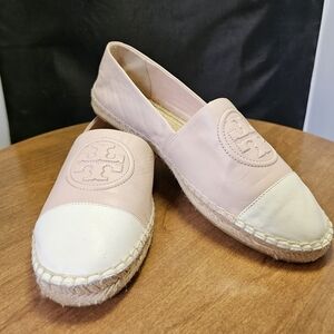 Tory Burch Blush and Cream Espadrilles